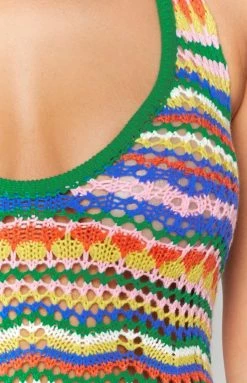 Beginning Boutique Dresses Care Free Halter Knitted Dress Green