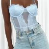 Beginning Boutique Caress Blue Lace Bodysuit