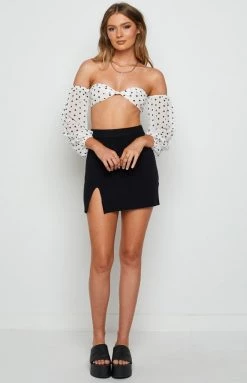 BB Exclusive Carita White Printed Crop Top Tops
