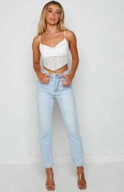 Beginning Boutique Carlina White Corset Top