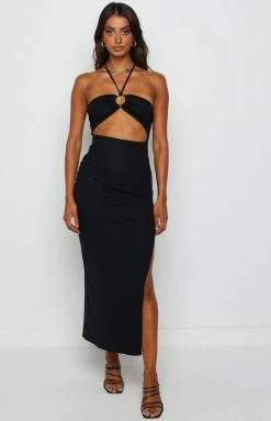 BB Exclusive Carlita Black Halter Maxi Dress Dresses