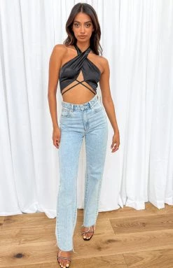 BB Exclusive Carly Black Satin Halter Top 13 BB Exclusive Carly Black Satin Halter Top