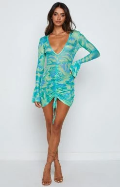 BB Exclusive Dresses Carmody Long Sleeve Mini Dress Green