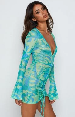 BB Exclusive Dresses Carmody Long Sleeve Mini Dress Green