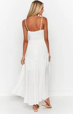 Beginning Boutique Casey White Tiered Midi Dress New 10 Beginning Boutique Casey White Tiered Midi Dress New