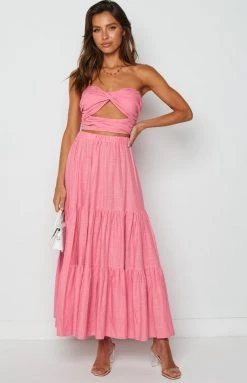 Beginning Boutique Bottoms Cassian Pink Maxi Skirt