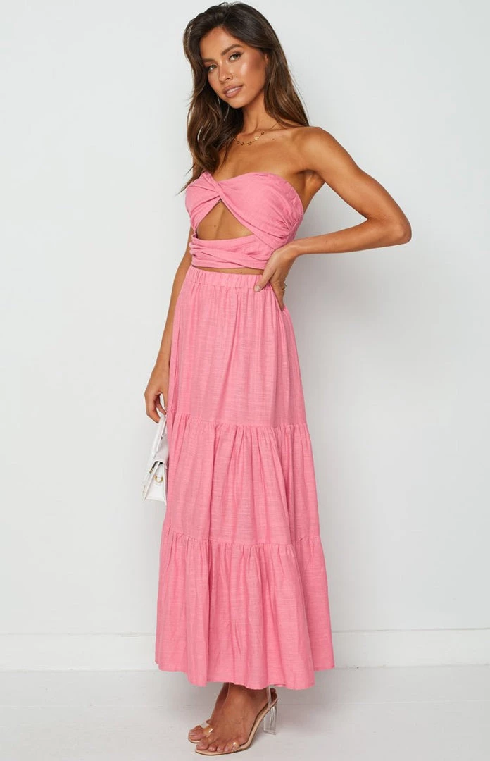 Beginning Boutique Bottoms Cassian Pink Maxi Skirt 4 Beginning Boutique Bottoms Cassian Pink Maxi Skirt