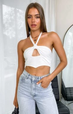 Beginning Boutique Tops Castel White Halter Top 17 Beginning Boutique Tops Castel White Halter Top