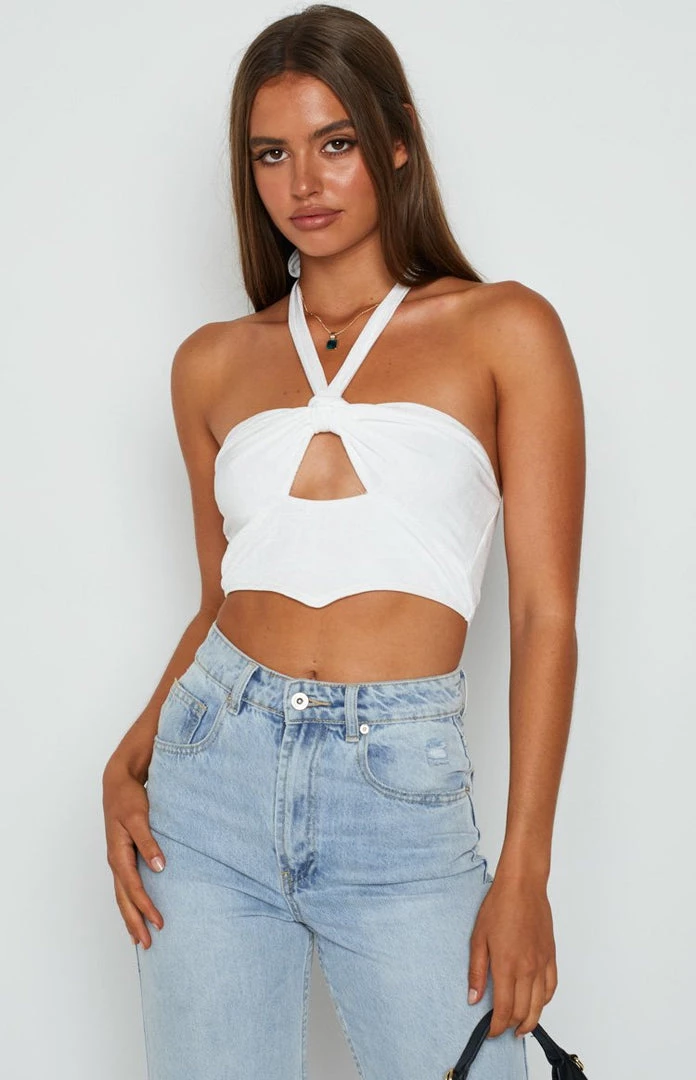 Beginning Boutique Tops Castel White Halter Top 5 Beginning Boutique Tops Castel White Halter Top