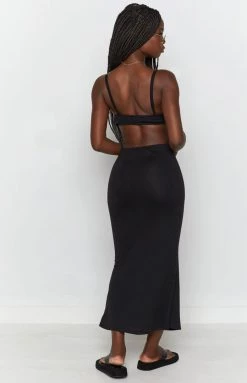 Beginning Boutique Catalina Cut Out Midi Dress Black Dresses