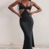 Beginning Boutique Catalina Cut Out Midi Dress Black Dresses