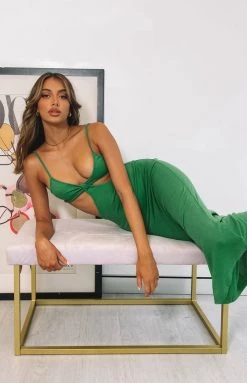 Beginning Boutique Dresses Catalina Cut Out Midi Dress Green