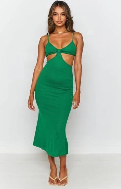 Beginning Boutique Dresses Catalina Cut Out Midi Dress Green