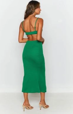 Beginning Boutique Dresses Catalina Cut Out Midi Dress Green