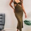 Beginning Boutique Catalina Cut Out Midi Dress Sage