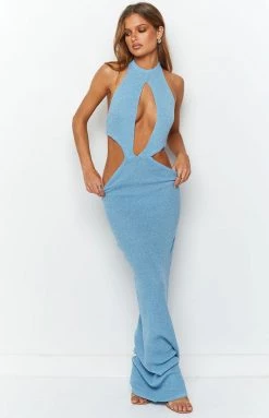 BB Exclusive Catarina Blue Knit Midi Dress