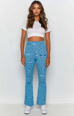 Beginning Boutique Bottoms Ceasar Knitted Flare Pants Blue 12 Beginning Boutique Bottoms Ceasar Knitted Flare Pants Blue