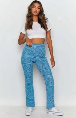 Beginning Boutique Bottoms Ceasar Knitted Flare Pants Blue 13 Beginning Boutique Bottoms Ceasar Knitted Flare Pants Blue