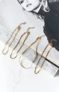 Eclat Chain Gold Bracelet Set