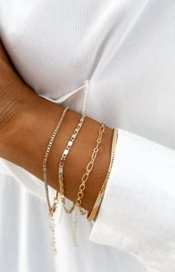Eclat Chain Gold Bracelet Set