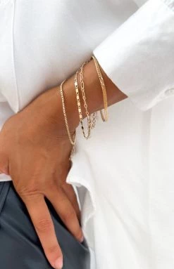 Eclat Chain Gold Bracelet Set 6 Eclat Chain Gold Bracelet Set