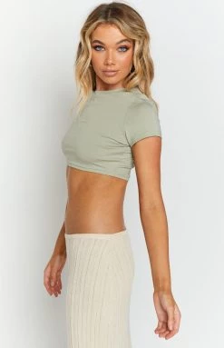 BB Exclusive Tops Chantal Sage Cropped Tee