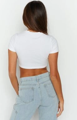 BB Exclusive Chantal White Cropped Tee