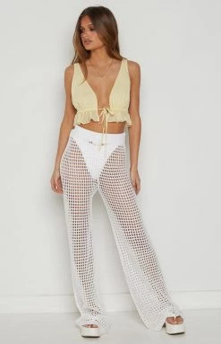 BB Exclusive New Chantria White Crochet Pants