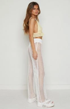BB Exclusive New Chantria White Crochet Pants