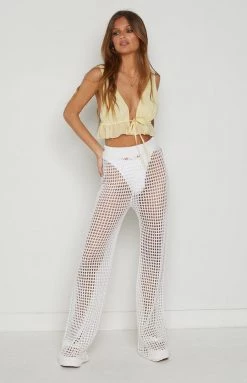 BB Exclusive New Chantria White Crochet Pants