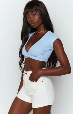 Beginning Boutique Tops Charlee Crop Blue 12 Beginning Boutique Tops Charlee Crop Blue