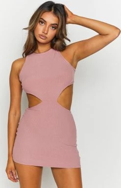 BB Exclusive Charli Side Cut Out Mini Dress Dusty Rose
