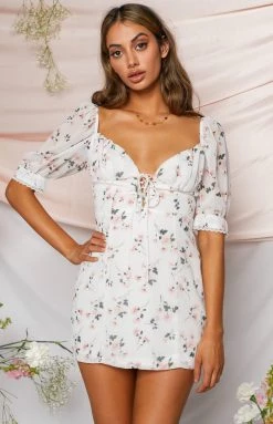 BB Exclusive Dresses Charlotte Lace Up Mini Dress White