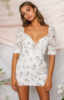 BB Exclusive Dresses Charlotte Lace Up Mini Dress White