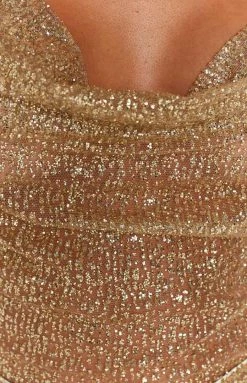 BB Exclusive New Charmaine Gold Glitter Mini Dress