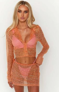 BB Exclusive Charmaine Orange Glitter Mini Skirt New 12 BB Exclusive Charmaine Orange Glitter Mini Skirt New