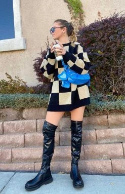 BB Exclusive Outerwear Sabrina Tan Check Jumper