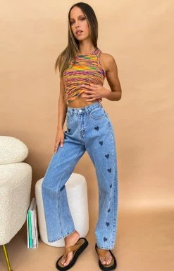 Beginning Boutique Chicago Tank Neon Rainbow Tops