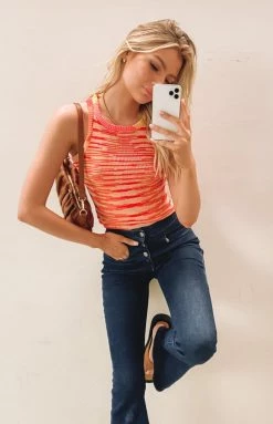 Beginning Boutique Tops Chicago Tank Orange