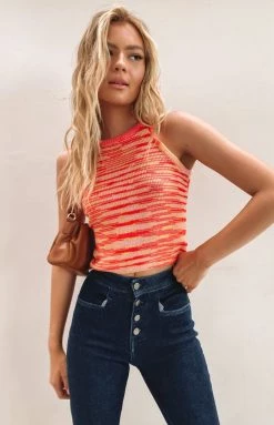 Beginning Boutique Tops Chicago Tank Orange