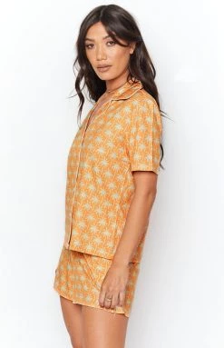 Beginning Boutique Chillax Palm Print Set Orange