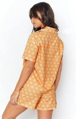 Beginning Boutique Chillax Palm Print Set Orange