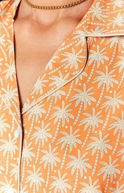 Beginning Boutique Chillax Palm Print Set Orange