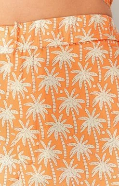 Beginning Boutique Chillax Palm Print Set Orange