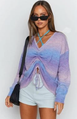 Beginning Boutique Chilled Out Ruched Sweater Purple 13 Beginning Boutique Chilled Out Ruched Sweater Purple