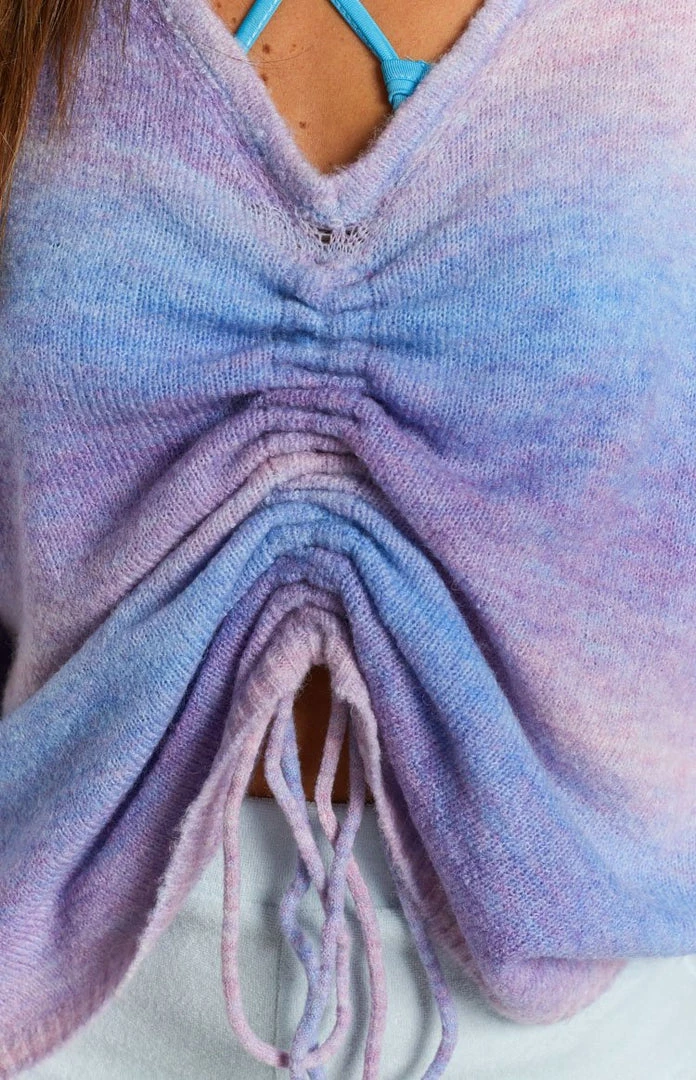 Beginning Boutique Chilled Out Ruched Sweater Purple 8 Beginning Boutique Chilled Out Ruched Sweater Purple