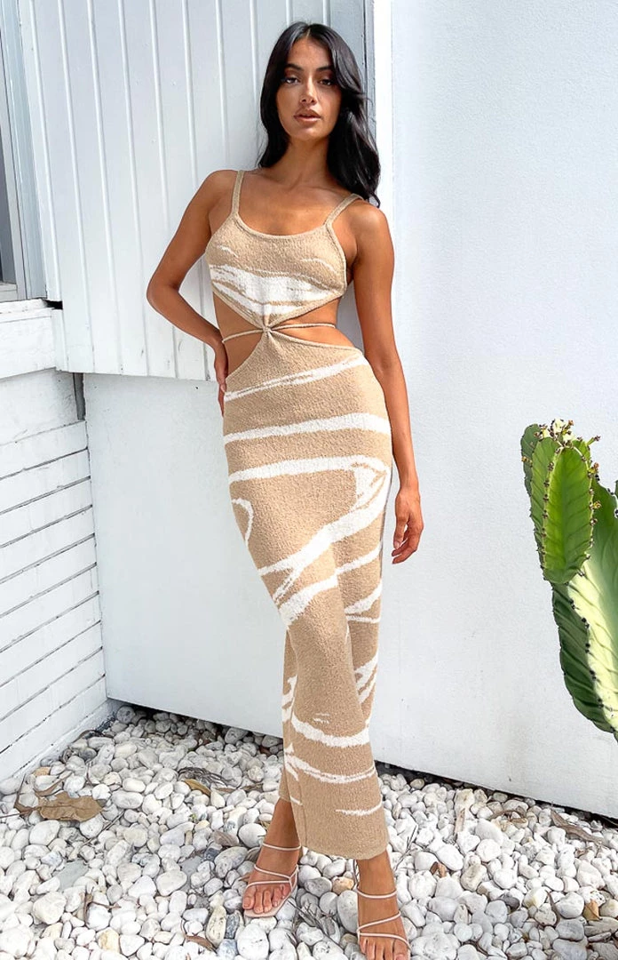 BB Exclusive Chorma Brown Swirl Midi Dress 1 BB Exclusive Chorma Brown Swirl Midi Dress