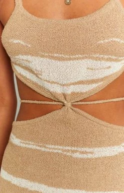 BB Exclusive Chorma Brown Swirl Midi Dress 12 BB Exclusive Chorma Brown Swirl Midi Dress