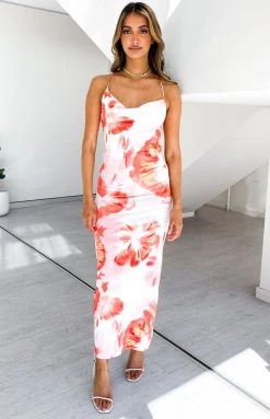 Beginning Boutique Dresses Chryssa Orange Midi Dress