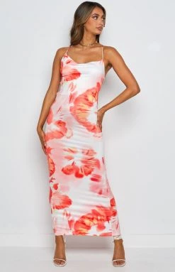 Beginning Boutique Dresses Chryssa Orange Midi Dress